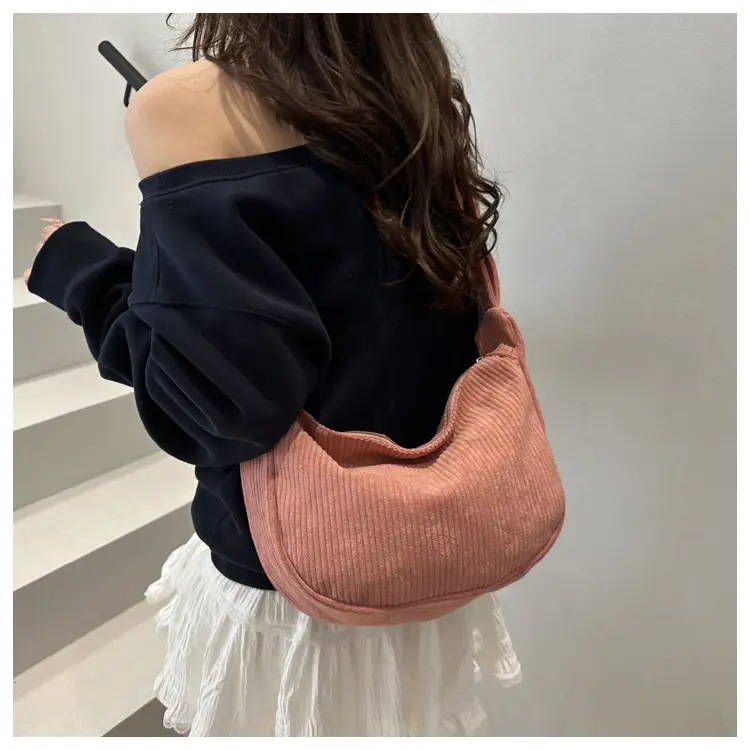 Purple Corduroy Shoulder Bag for Women — feature 16