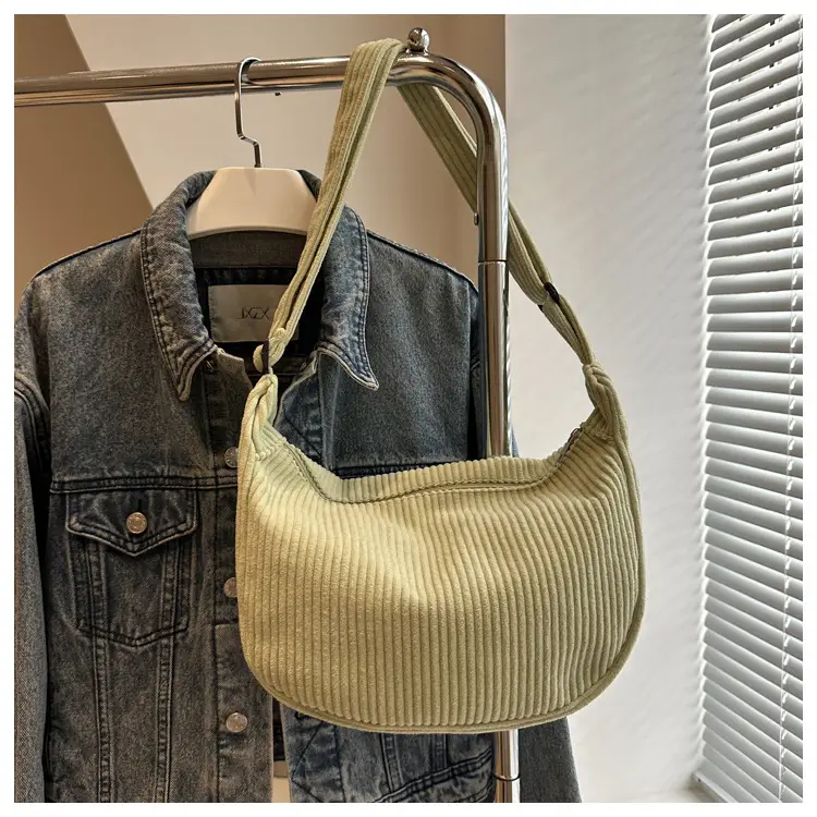 Purple Corduroy Shoulder Bag for Women — feature 29