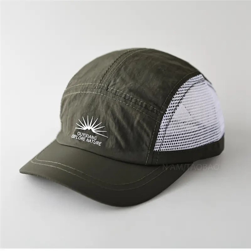 Black Mesh Baseball Cap with Embroidery for Men - Image 6