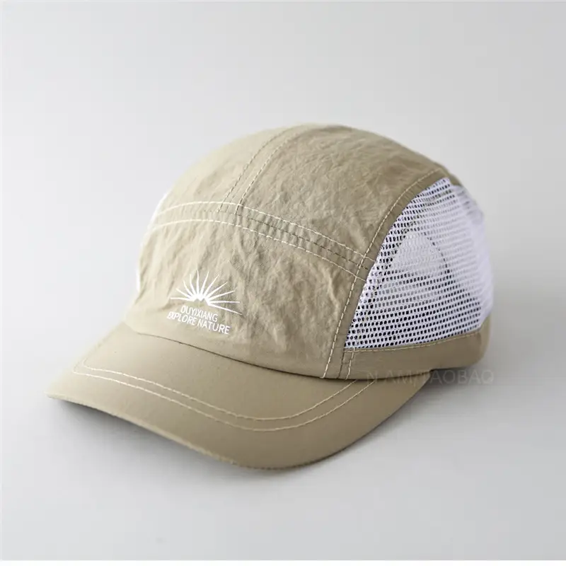 Black Mesh Baseball Cap with Embroidery for Men - Image 8