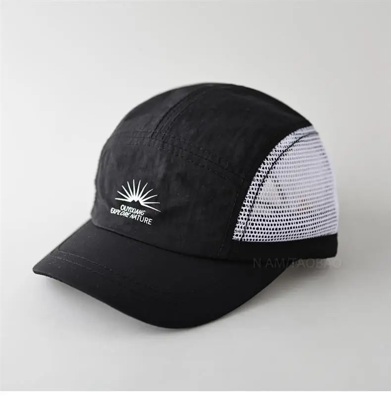 Black Mesh Baseball Cap with Embroidery for Men — feature 1