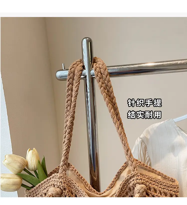 Women's Crossbody Straw Bag with Tassel Handle — feature 5