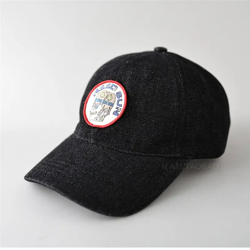 Blue Patch Denim Baseball Cap Unisex Sunshade - Image 5