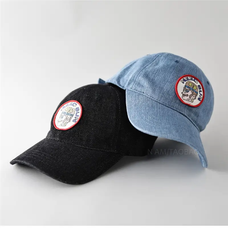 Blue Patch Denim Baseball Cap Unisex Sunshade - Image 7
