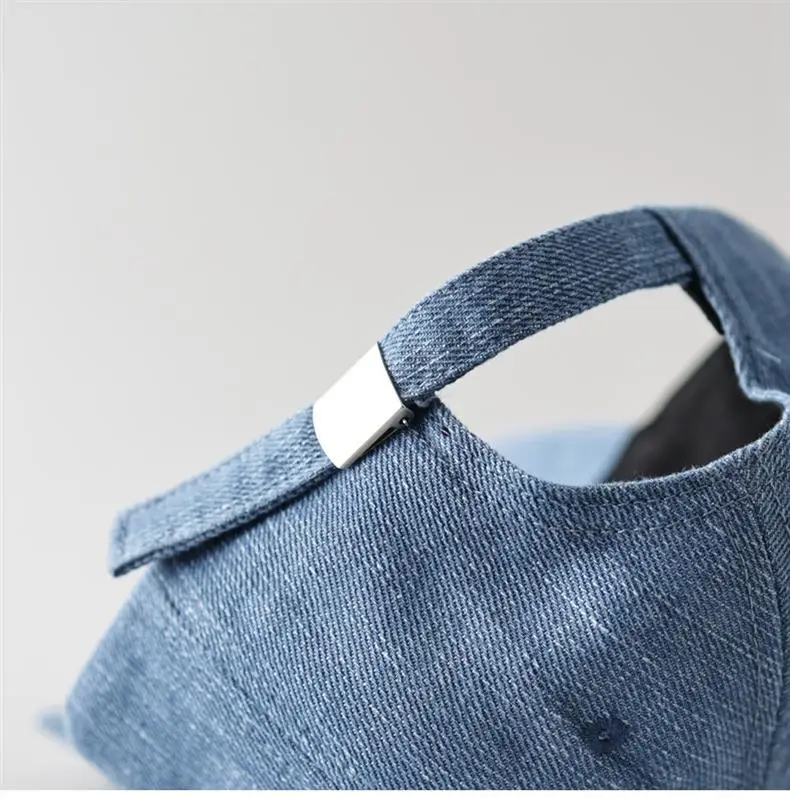 Blue Patch Denim Baseball Cap Unisex Sunshade — feature 8