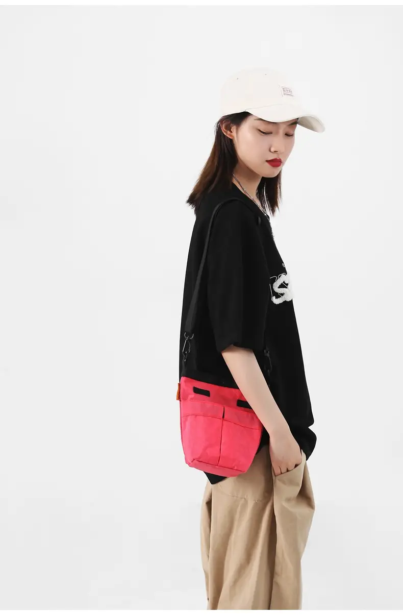 Women Pink Nylon Crossbody Bag 2025 Commuter Bucket — feature 23
