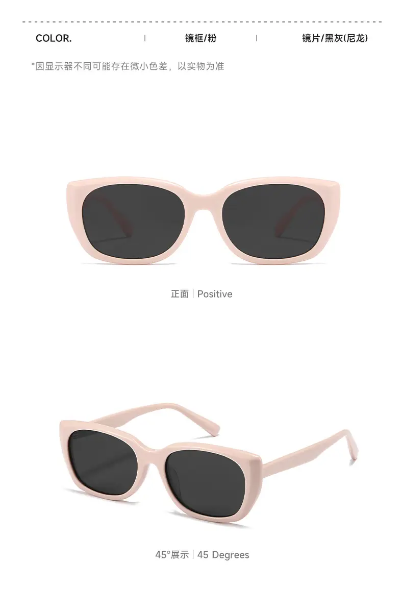 Women Acetate Sunglasses Pink Black Prescription — feature 23