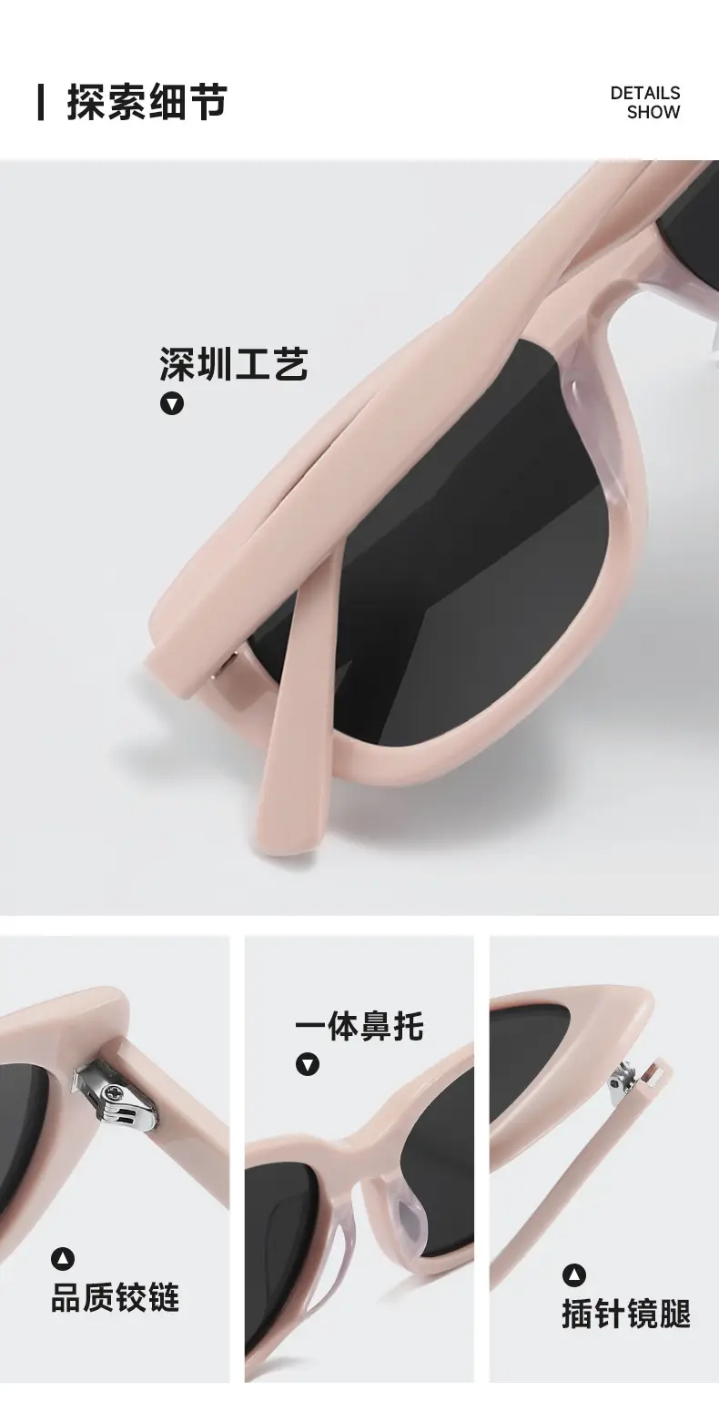 Women Acetate Sunglasses Pink Black Prescription — feature 7