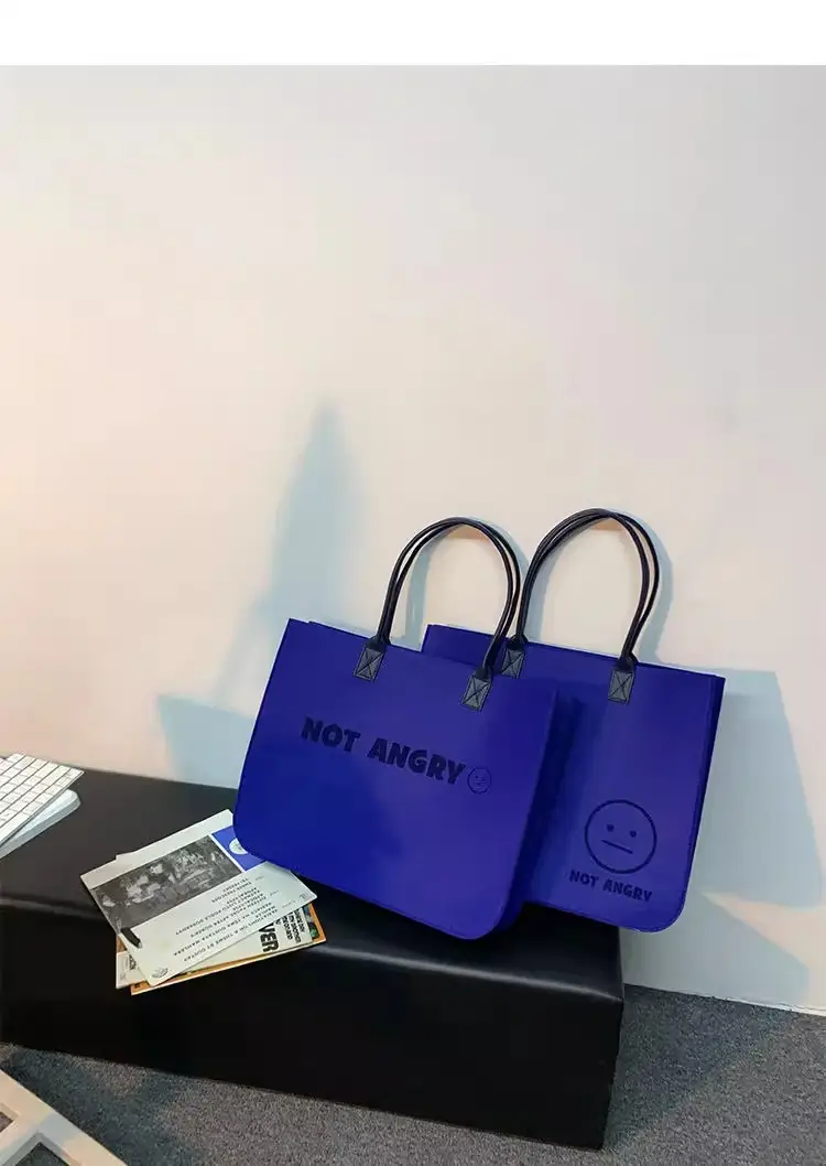 Blue Ins Felt Large Business Bag for Women — feature 11