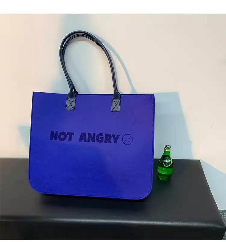 Blue Ins Felt Large Business Bag for Women — feature 15