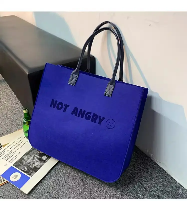 Blue Ins Felt Large Business Bag for Women — feature 17