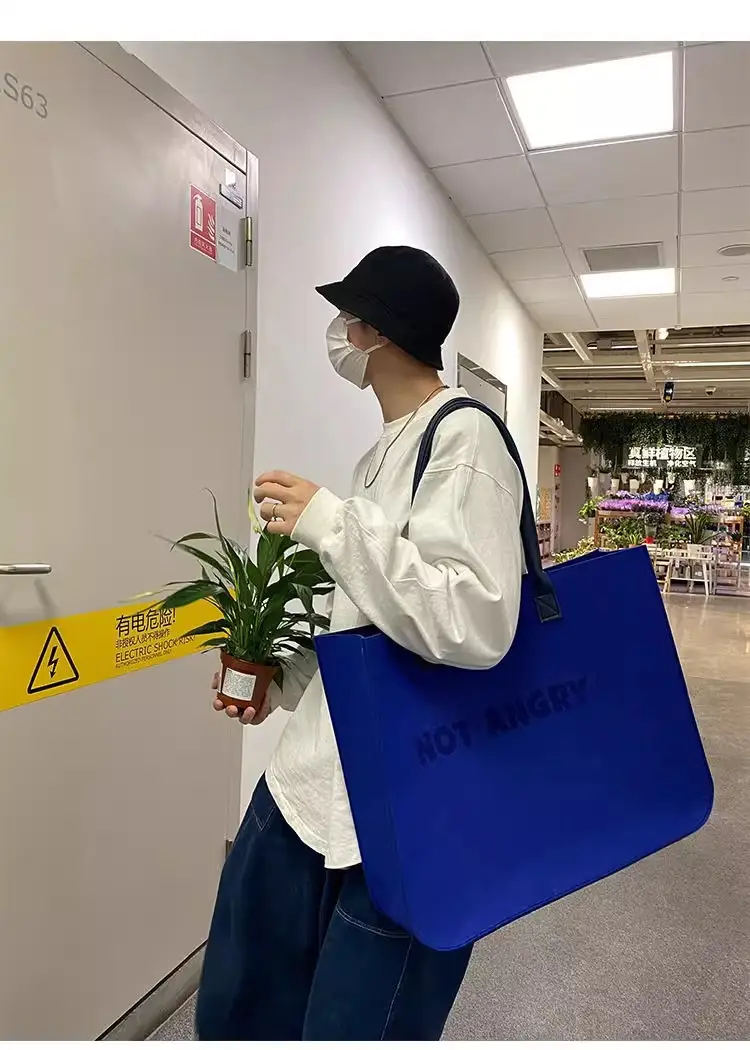 Blue Ins Felt Large Business Bag for Women — feature 18