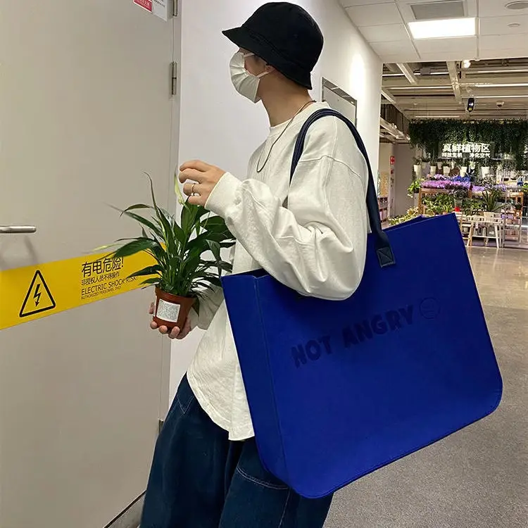 Blue Ins Felt Large Business Bag for Women — feature 20