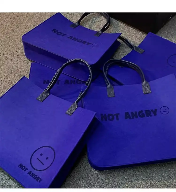 Blue Ins Felt Large Business Bag for Women — feature 3