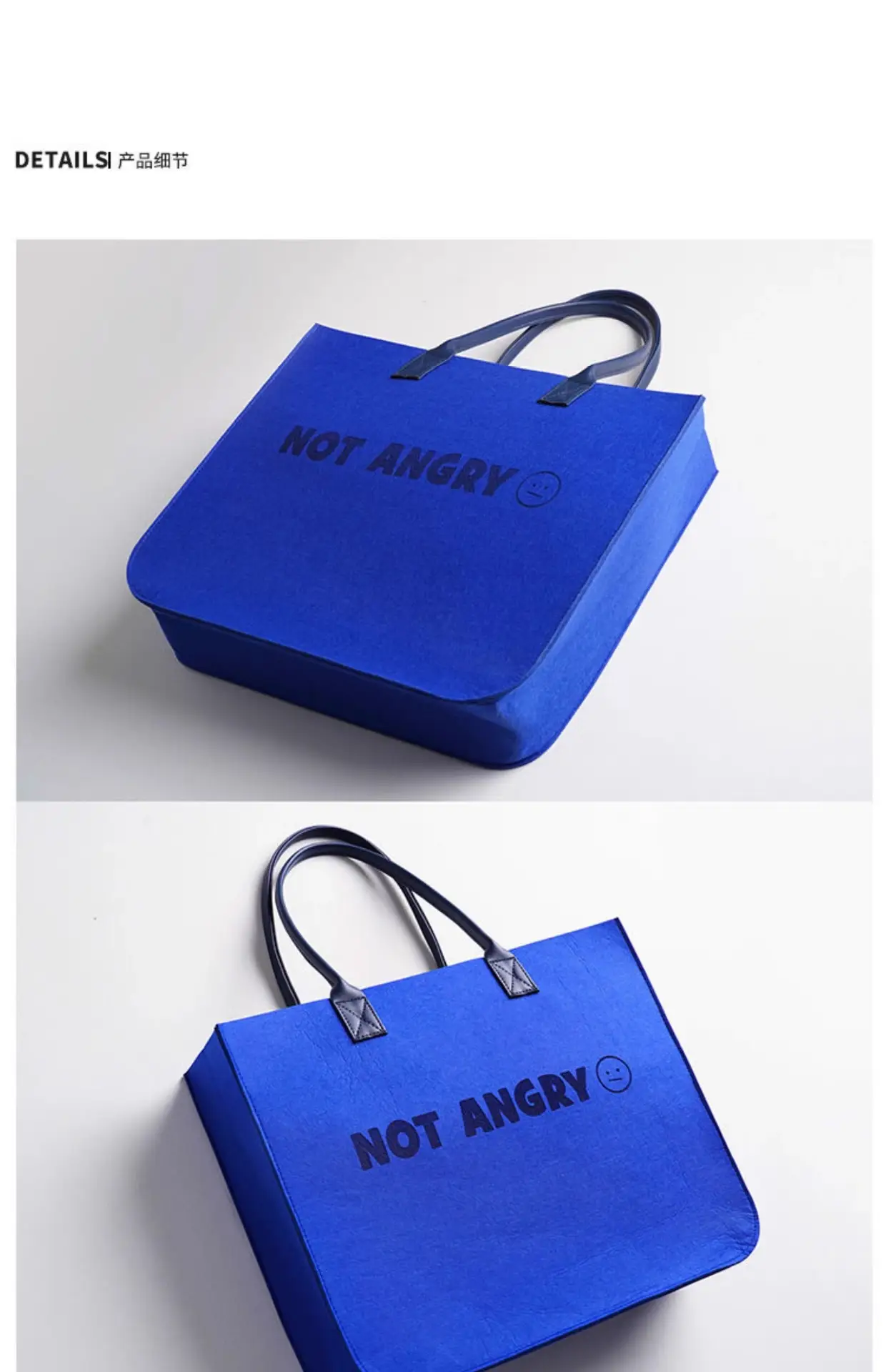 Blue Ins Felt Large Business Bag for Women — feature 4
