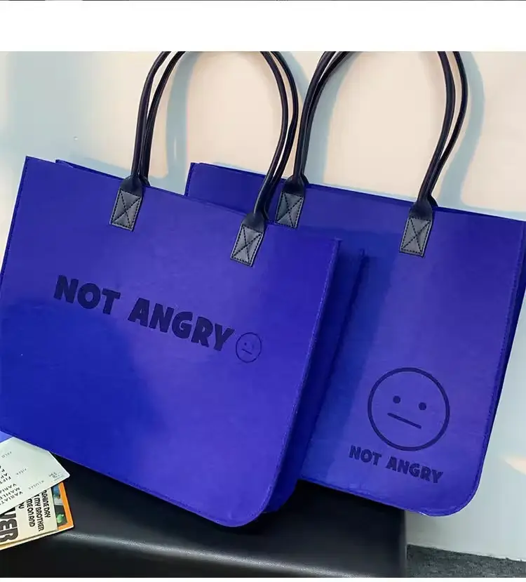 Blue Ins Felt Large Business Bag for Women — feature 8