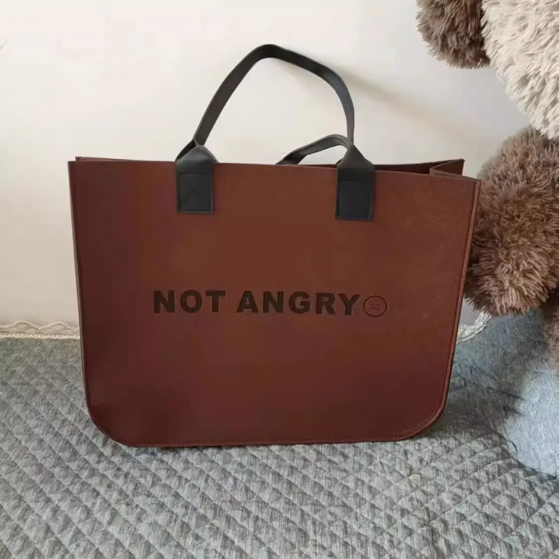 Blue Ins Felt Large Business Bag for Women