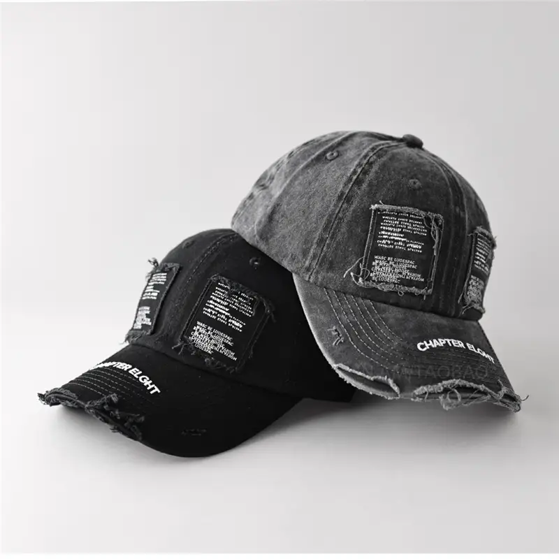 Black Vintage Distressed Cap Chapter Eight Unisex Sunshade - Image 6