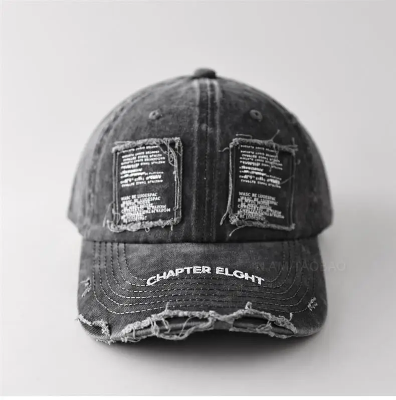 Black Vintage Distressed Cap Chapter Eight Unisex Sunshade — feature 3