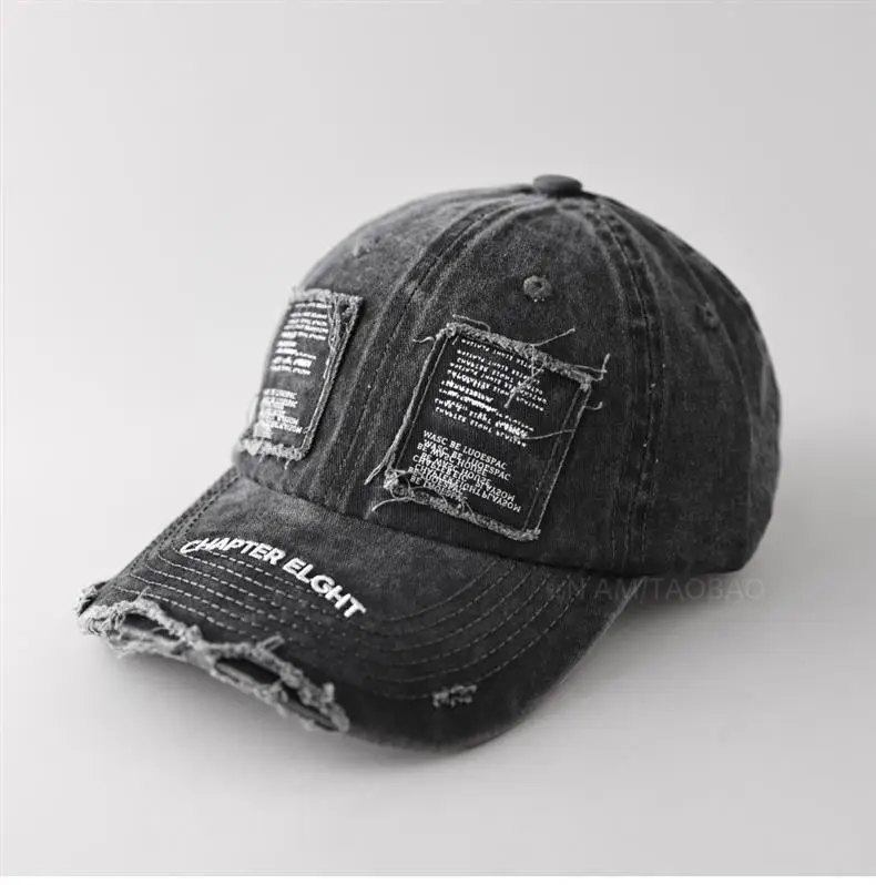 Black Vintage Distressed Cap Chapter Eight Unisex Sunshade — feature 4