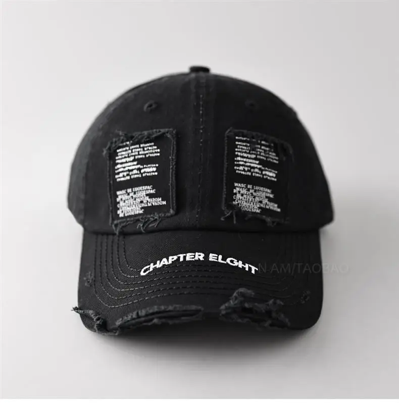 Black Vintage Distressed Cap Chapter Eight Unisex Sunshade — feature 6
