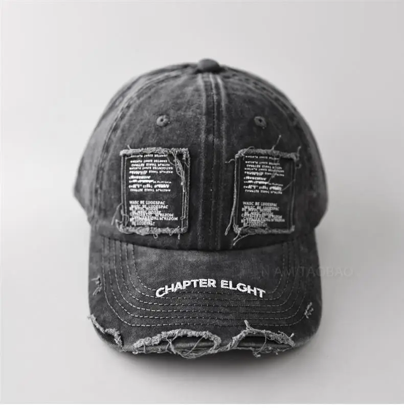 Black Vintage Distressed Cap Chapter Eight Unisex Sunshade — feature 9