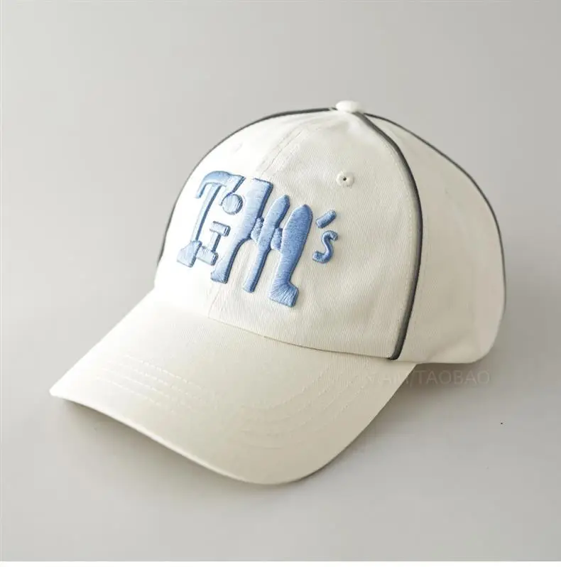 Men Women Contrast Letter Reflective Baseball Cap Black — feature 1