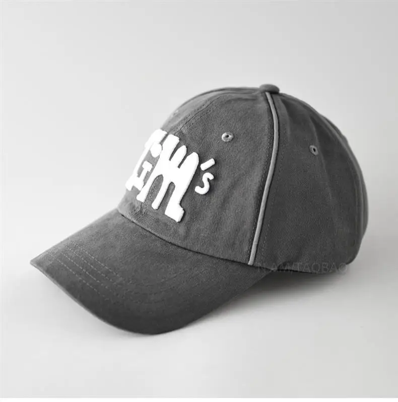 Men Women Contrast Letter Reflective Baseball Cap Black — feature 4
