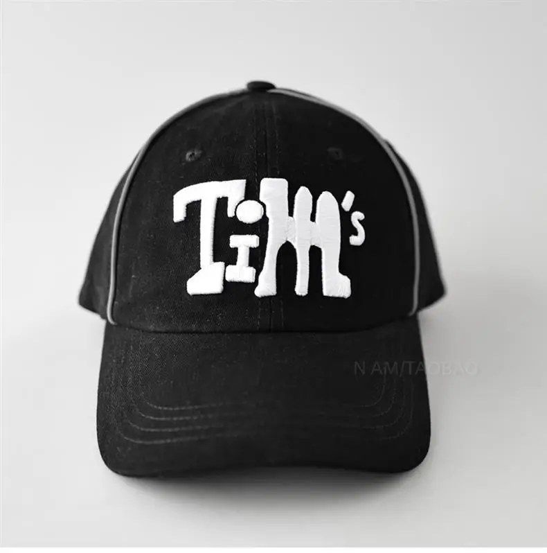 Men Women Contrast Letter Reflective Baseball Cap Black — feature 7