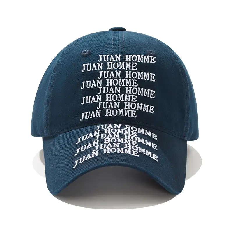 Juan Home Me Blue Baseball Cap with Multi-Letter Embroidery