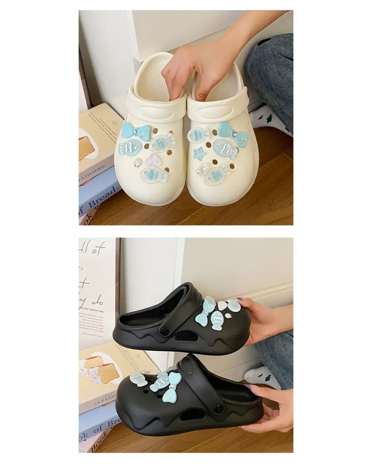White Japanese Style Croc Shoes for Women — feature 16