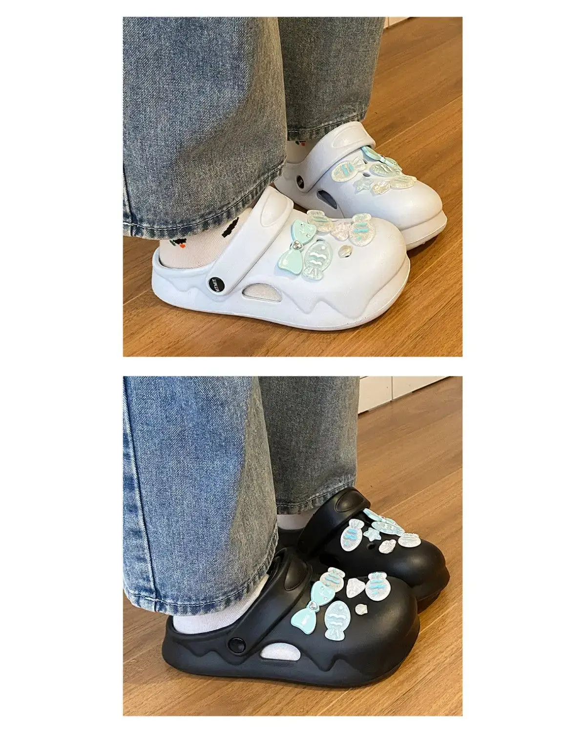 White Japanese Style Croc Shoes for Women — feature 18