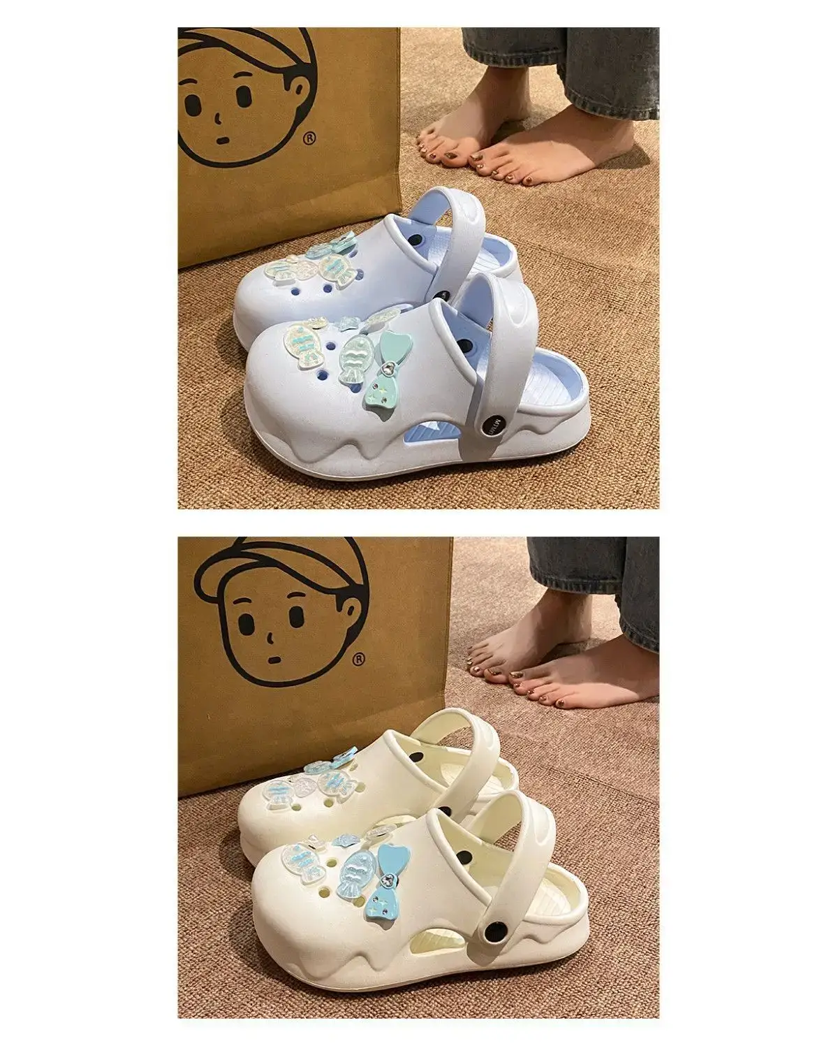 White Japanese Style Croc Shoes for Women — feature 21