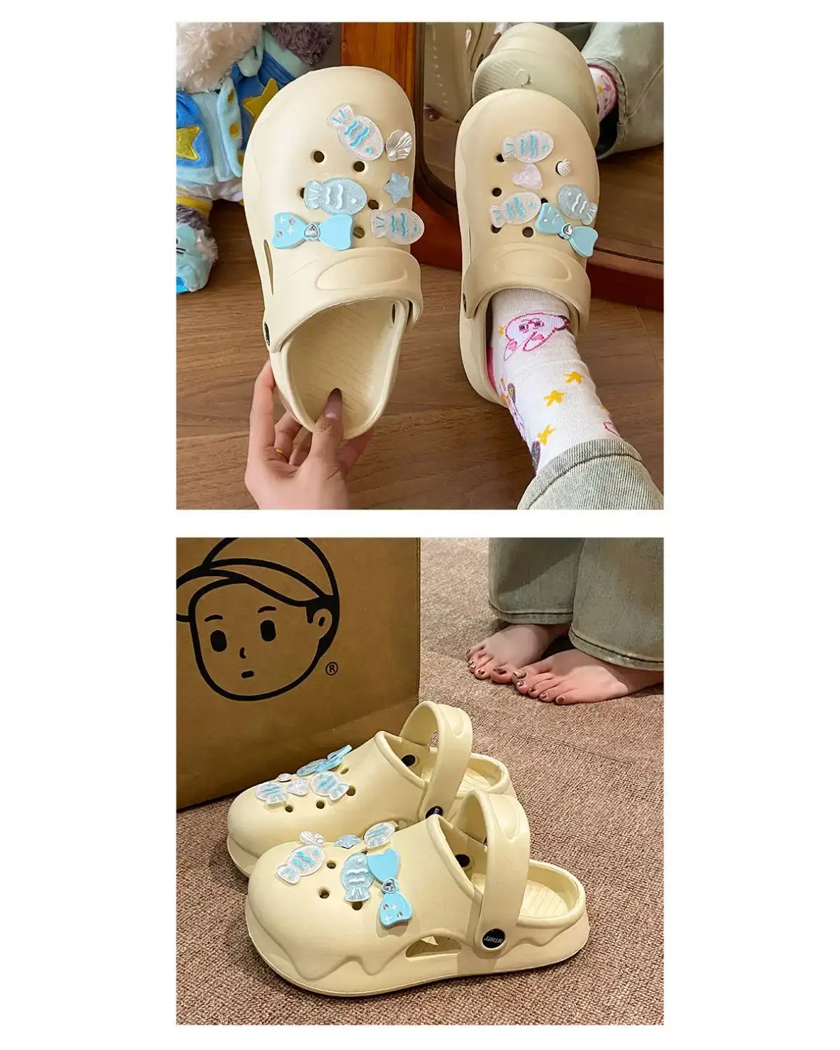 White Japanese Style Croc Shoes for Women — feature 23