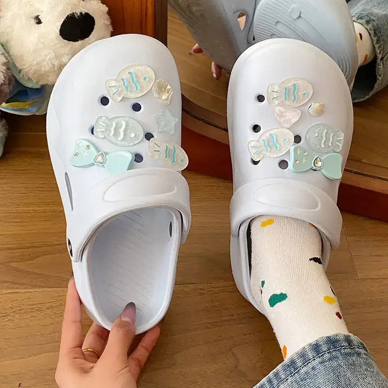 White Japanese Style Croc Shoes for Women — feature 33