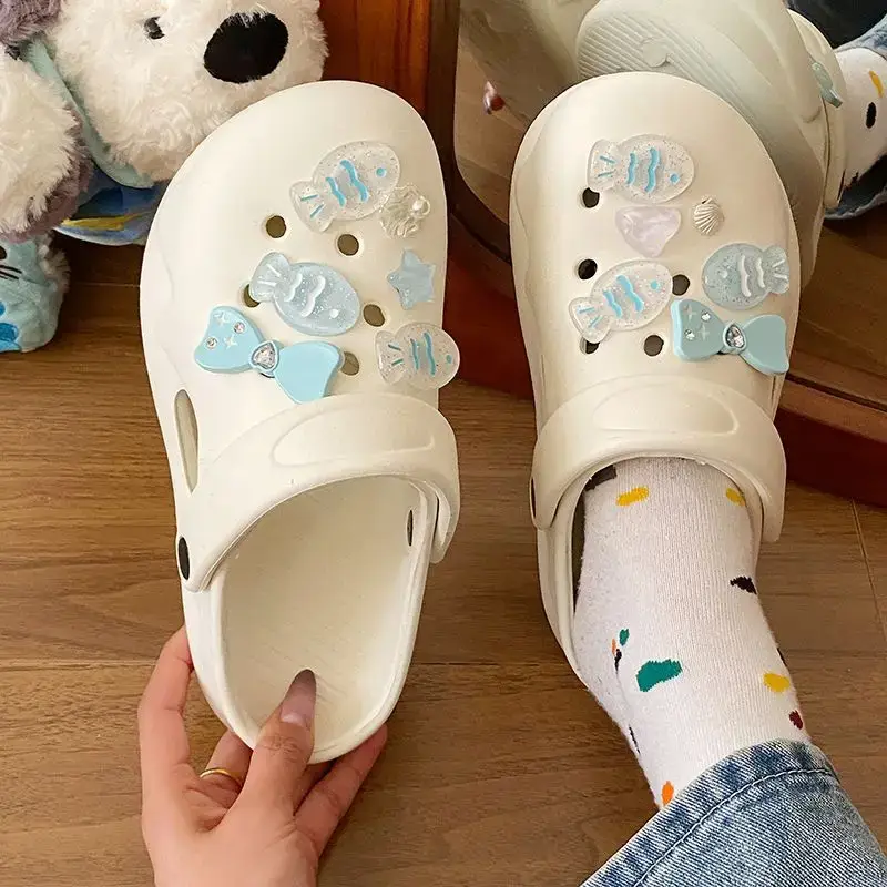 White Japanese Style Croc Shoes for Women — feature 34
