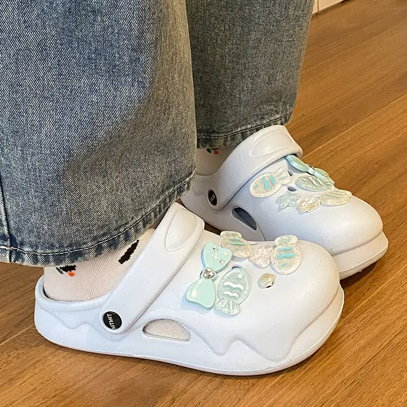 White Japanese Style Croc Shoes for Women — feature 39