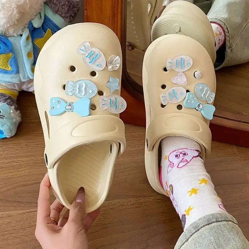 White Japanese Style Croc Shoes for Women — feature 45