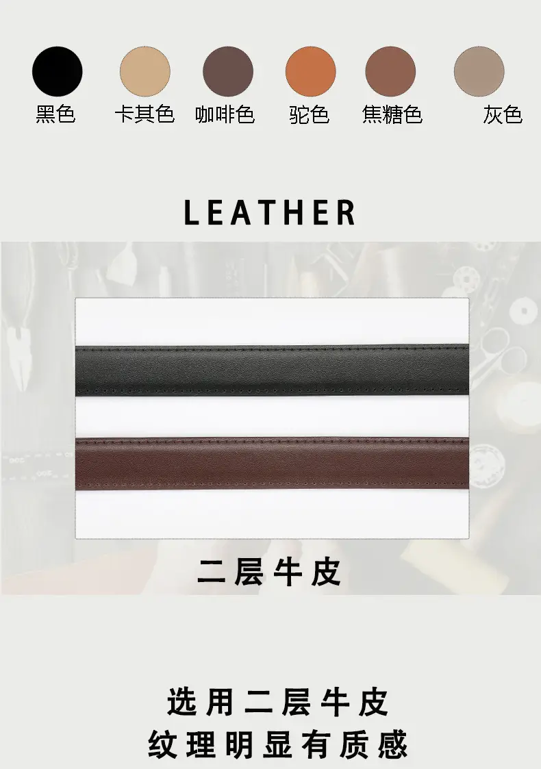 Women Genuine Leather Belt Tan Gold Buckle — feature 3