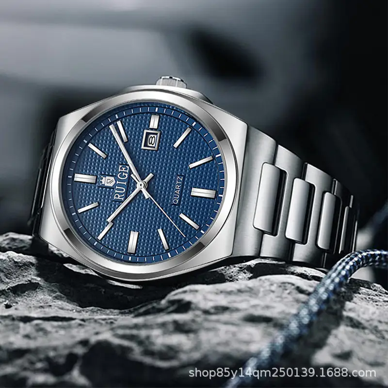 Men's Stainless Steel Quartz Watch with Calendar & Luminous Dial - Image 4
