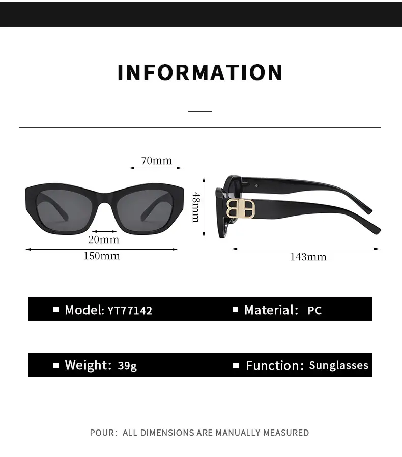 White Cat's Eye Sunglasses for Women & Men β feature 8