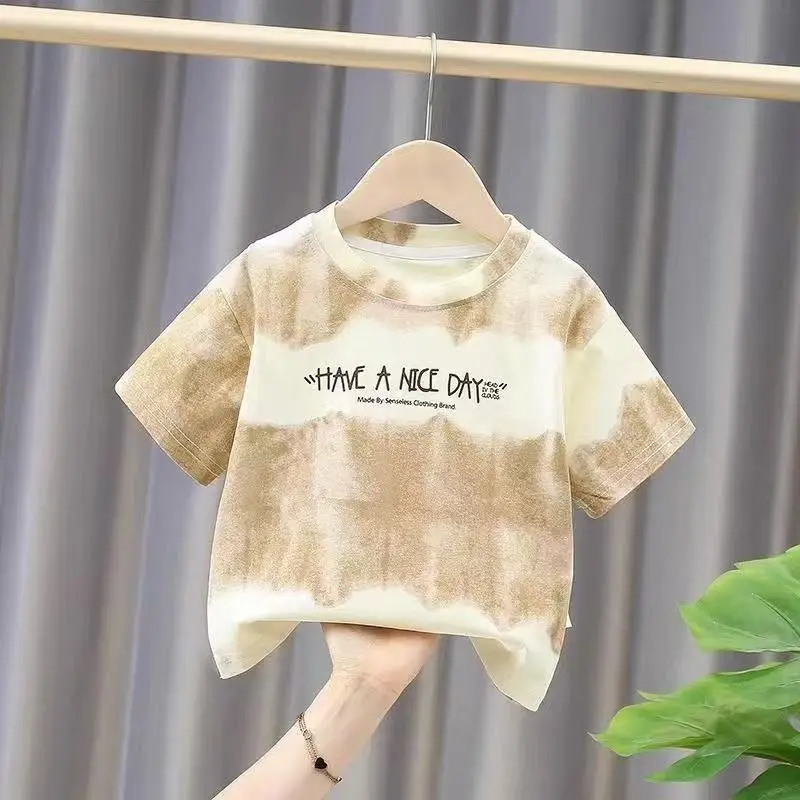 Summer Tie-Dye Cotton Kids T-Shirt Blue — feature 1