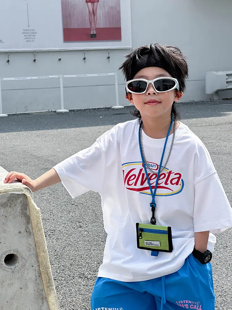 Kids Vodka T-shirt White Blue Summer Wear - Image 4