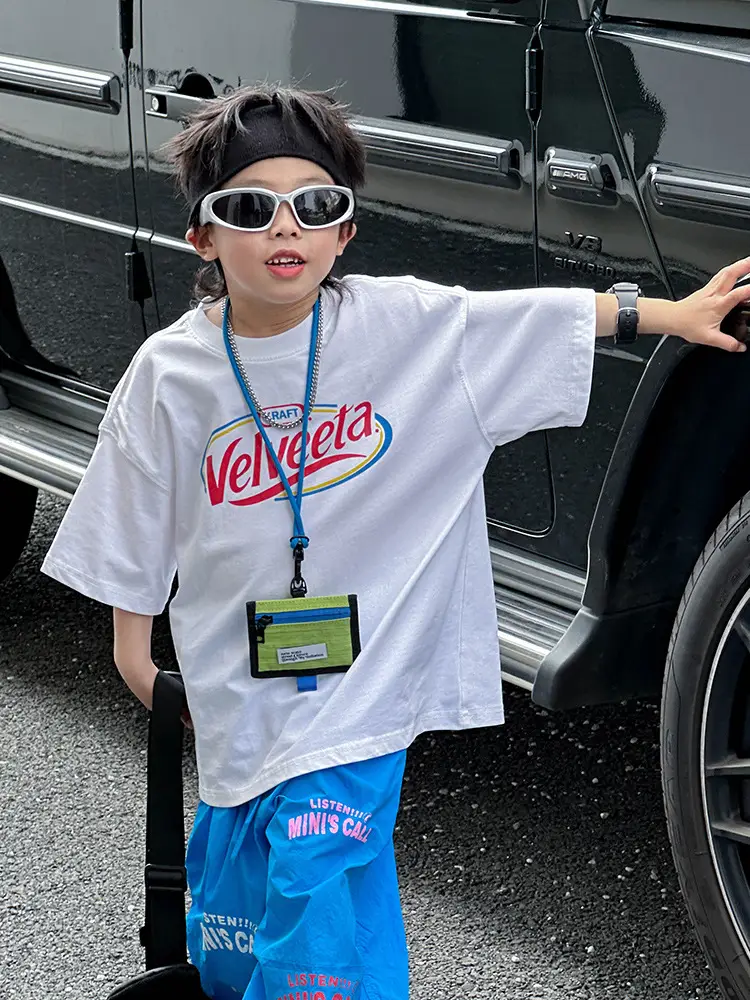 Kids Vodka T-shirt White Blue Summer Wear - Image 6