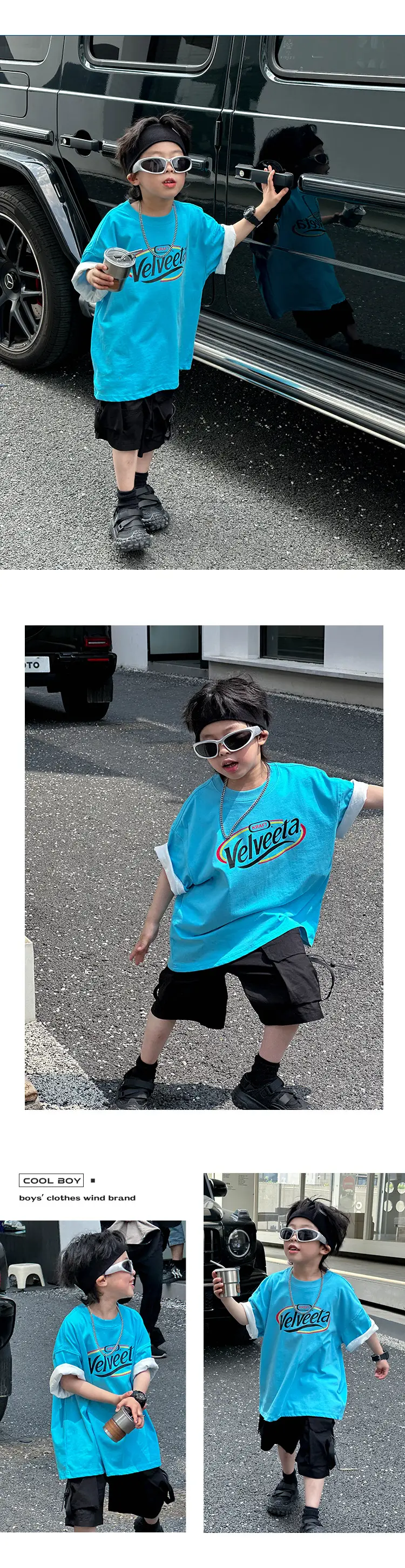 Kids Vodka T-shirt White Blue Summer Wear — feature 12