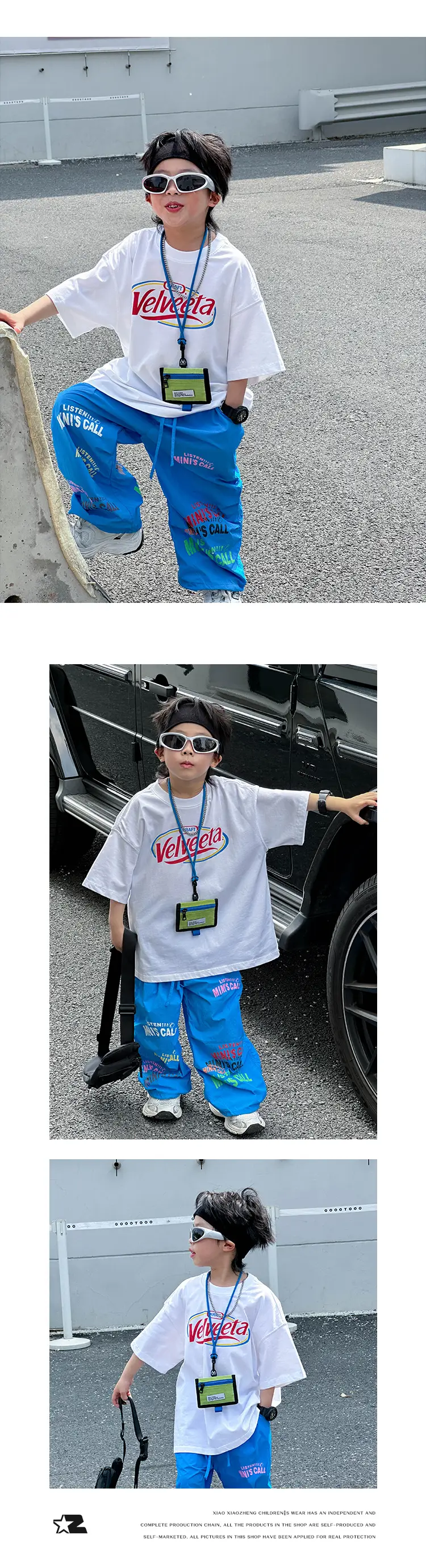 Kids Vodka T-shirt White Blue Summer Wear — feature 13