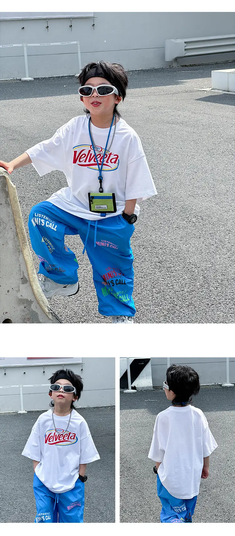 Kids Vodka T-shirt White Blue Summer Wear — feature 9