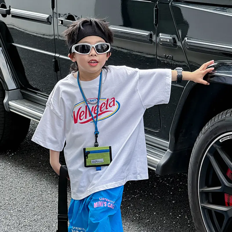 Kids Vodka T-shirt White Blue Summer Wear - Image 2