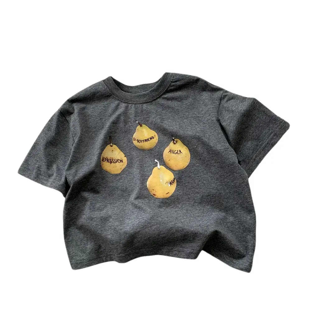 Boys T-Shirt Dark Gray Short Sleeve Korean Style 2025 - Image 6