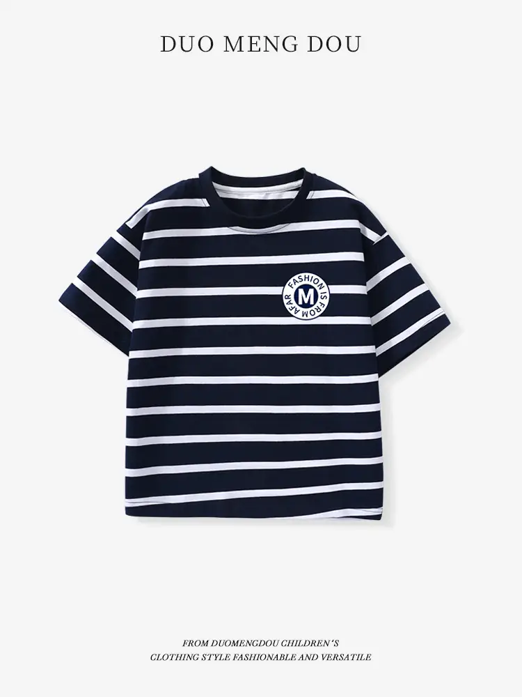 Duomengdou Boys Striped T-Shirt 2025 Summer - Image 22